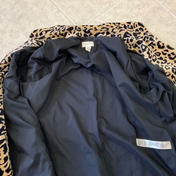 Chico's Blazer Womens Size 2-Large Cheetah Print One Button Bold Casual Jacket - Picture 9 of 15